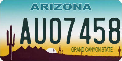 AZ license plate AUO7458