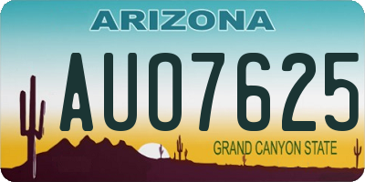 AZ license plate AUO7625