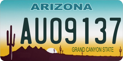 AZ license plate AUO9137