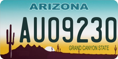 AZ license plate AUO9230