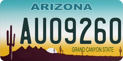 AZ license plate AUO9260