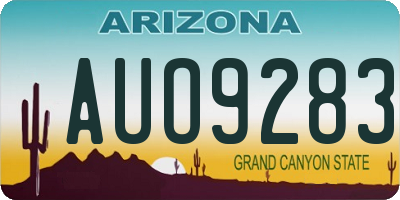 AZ license plate AUO9283