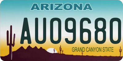 AZ license plate AUO9680
