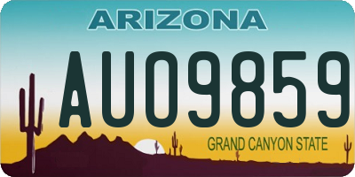 AZ license plate AUO9859