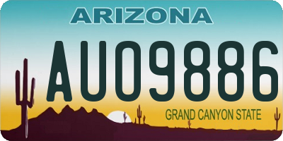 AZ license plate AUO9886