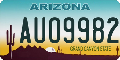 AZ license plate AUO9982