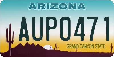 AZ license plate AUP0471