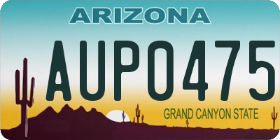 AZ license plate AUP0475