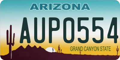 AZ license plate AUP0554