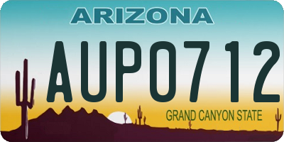 AZ license plate AUP0712