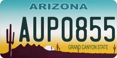 AZ license plate AUP0855