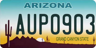 AZ license plate AUP0903
