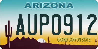 AZ license plate AUP0912