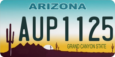 AZ license plate AUP1125