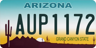 AZ license plate AUP1172
