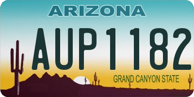 AZ license plate AUP1182