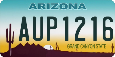 AZ license plate AUP1216