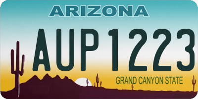 AZ license plate AUP1223
