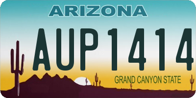 AZ license plate AUP1414
