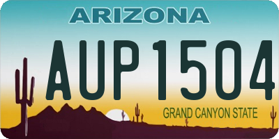 AZ license plate AUP1504