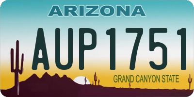 AZ license plate AUP1751
