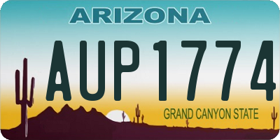AZ license plate AUP1774