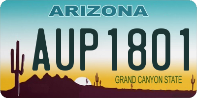 AZ license plate AUP1801