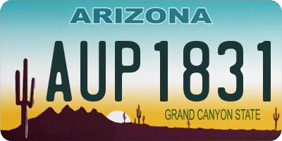 AZ license plate AUP1831