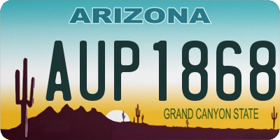 AZ license plate AUP1868