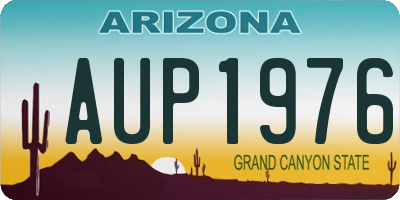 AZ license plate AUP1976
