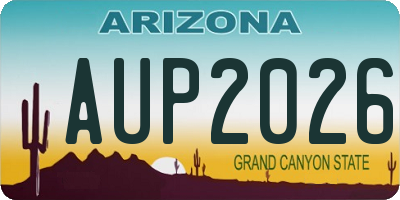 AZ license plate AUP2026