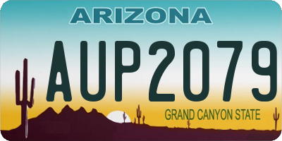 AZ license plate AUP2079
