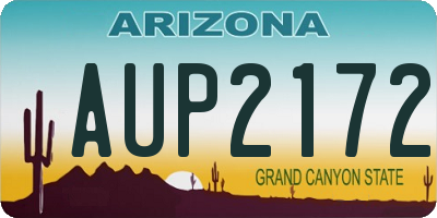 AZ license plate AUP2172