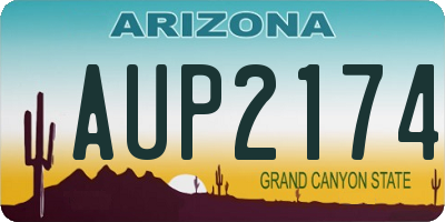 AZ license plate AUP2174