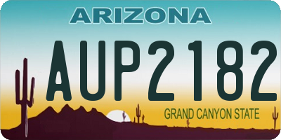 AZ license plate AUP2182