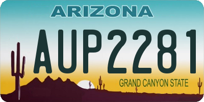 AZ license plate AUP2281