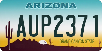 AZ license plate AUP2371