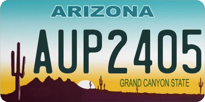 AZ license plate AUP2405