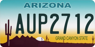 AZ license plate AUP2712