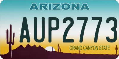 AZ license plate AUP2773