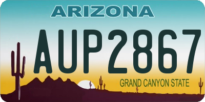 AZ license plate AUP2867