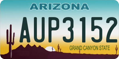 AZ license plate AUP3152