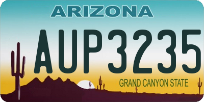 AZ license plate AUP3235
