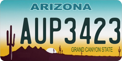 AZ license plate AUP3423