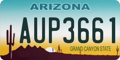 AZ license plate AUP3661