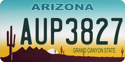 AZ license plate AUP3827