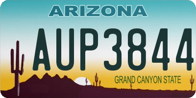 AZ license plate AUP3844