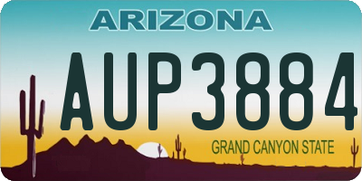 AZ license plate AUP3884