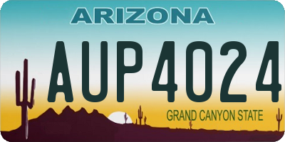 AZ license plate AUP4024