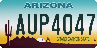 AZ license plate AUP4047